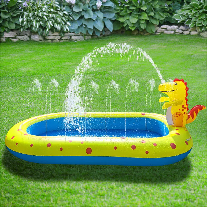 #### 1.7M Swimming Pool,Inflatable Dinosaur Fountain,Outdoor Bathtub,Dolphin Sprinkling Game Mat,Children's Water Toy Summer