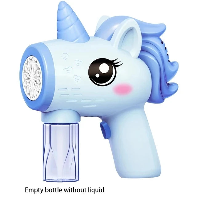 #### Unicorn children's electric bubble gun, toy bubble machine, automatic soap blowing machine with lights, outdoor party game, new