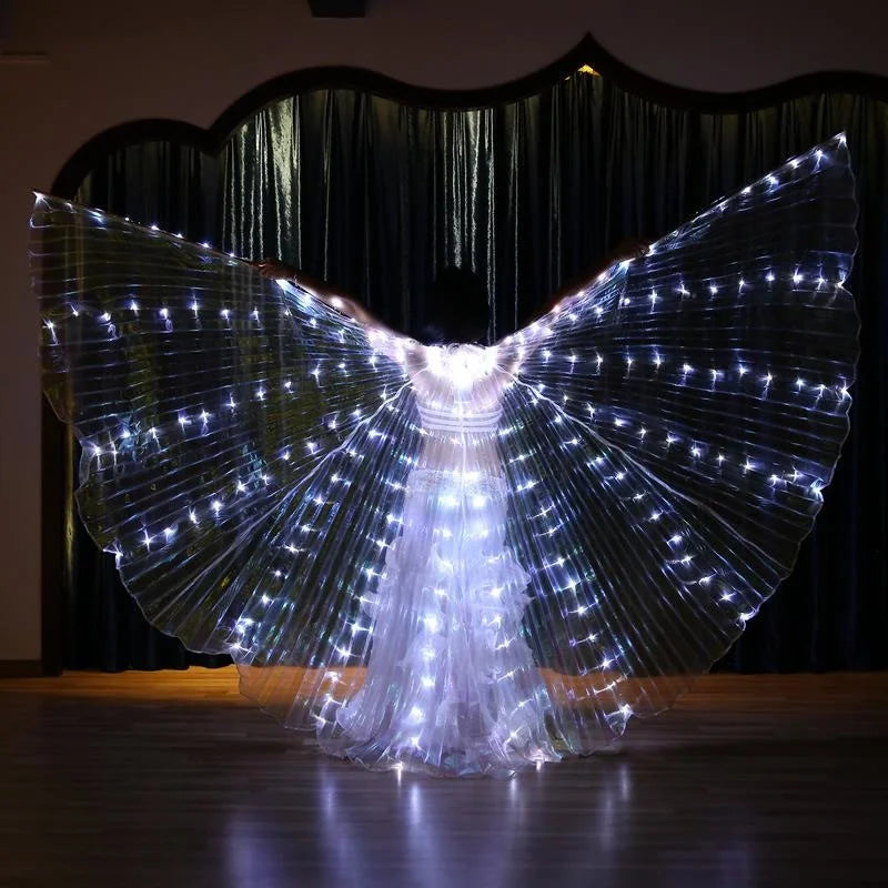 Led Rainbow Electronic Light Dance Wings Belly Dance Costumes Party Show Isis Dancewear Fluorescent Lights Isis Wing Children