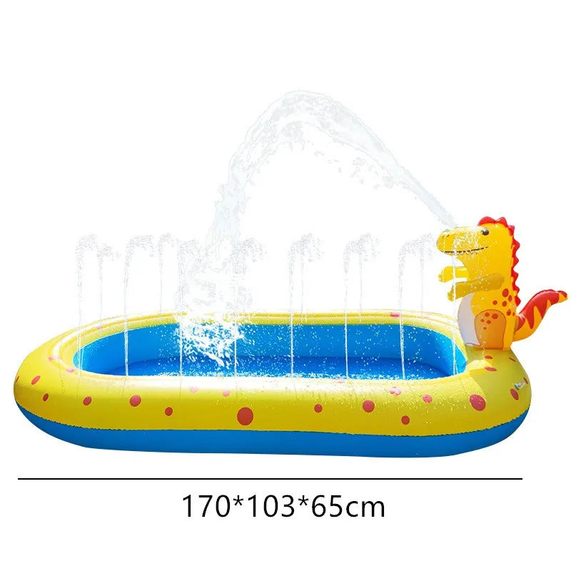 #### 1.7M Swimming Pool,Inflatable Dinosaur Fountain,Outdoor Bathtub,Dolphin Sprinkling Game Mat,Children's Water Toy Summer