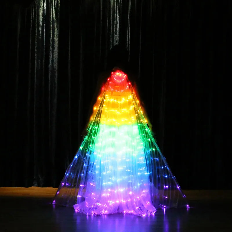Led Rainbow Electronic Light Dance Wings Belly Dance Costumes Party Show Isis Dancewear Fluorescent Lights Isis Wing Children