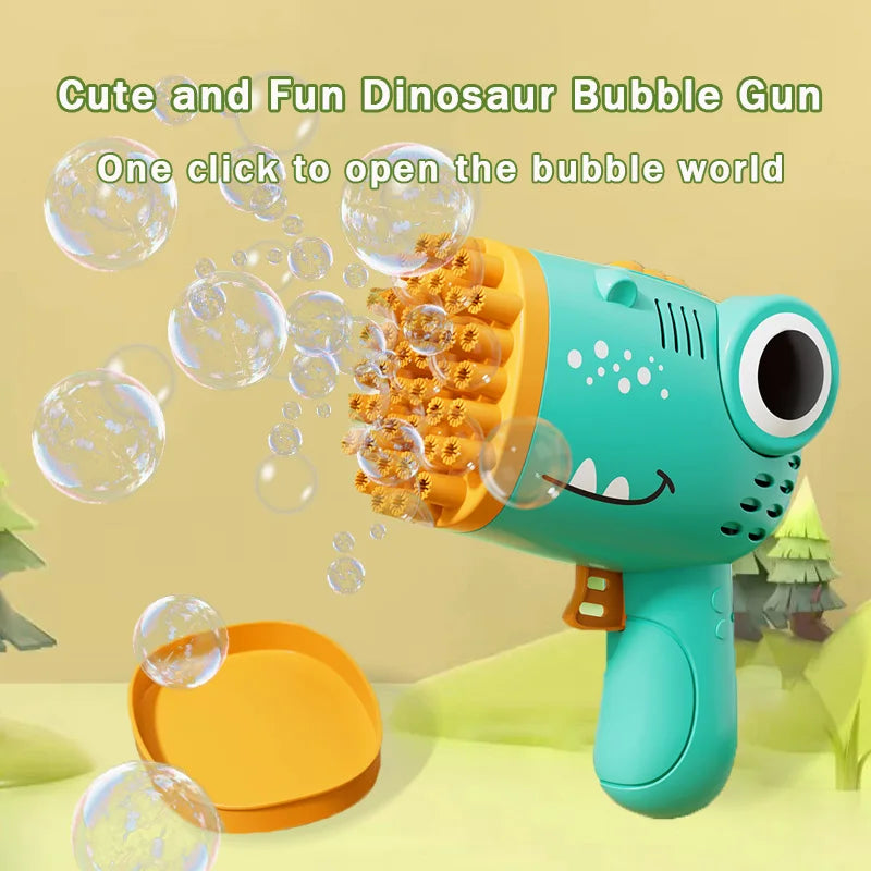 #### 40 Hole Dinosaur Bubble Handheld Bubble Machine, Electric Bubble Gun Outdoor Wedding Party Toy(without Bubble Water)