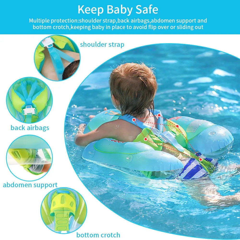 #### Baby Swimming Float With Canopy Inflatable Infant Floating Ring Kids Swim Pool Accessories Circle Bathing Summer Toys