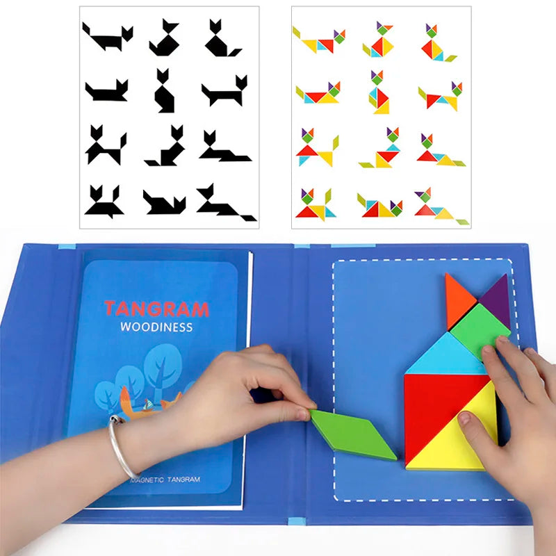 Puzzle magnétique pour enfants Montessori Tangram