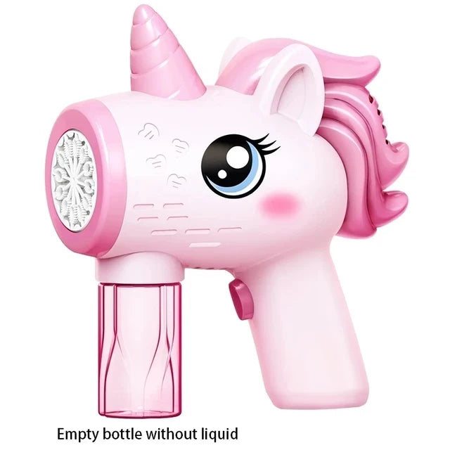 #### Unicorn children's electric bubble gun, toy bubble machine, automatic soap blowing machine with lights, outdoor party game, new