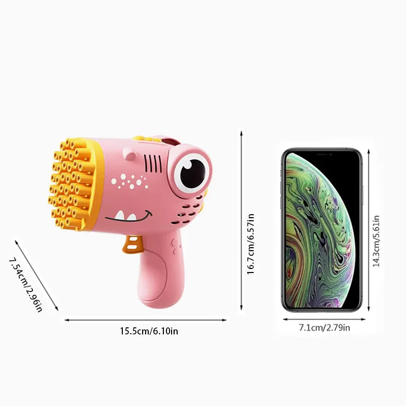 #### 40 Hole Dinosaur Bubble Handheld Bubble Machine, Electric Bubble Gun Outdoor Wedding Party Toy(without Bubble Water)